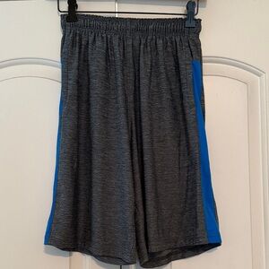 Boys Gray and Blue Athletic Shorts